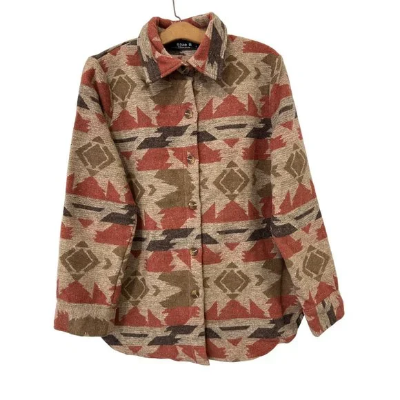 blue b | Jackets & Coats | Blue B Aztec Long Sleeve Shacket